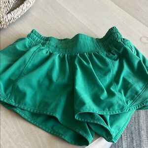 Green lulumemon hotty hot shorts